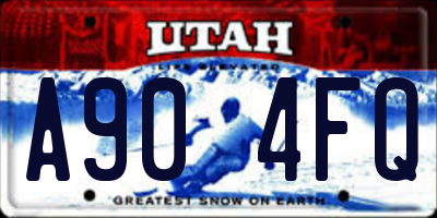 UT license plate A904FQ