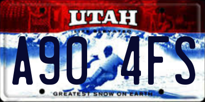 UT license plate A904FS