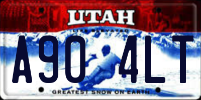 UT license plate A904LT