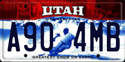 UT license plate A904MB