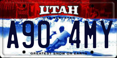 UT license plate A904MY