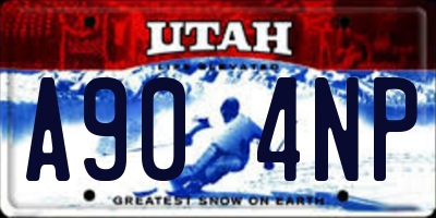 UT license plate A904NP