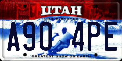 UT license plate A904PE