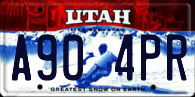UT license plate A904PR
