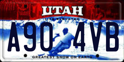 UT license plate A904VB