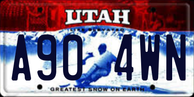 UT license plate A904WN