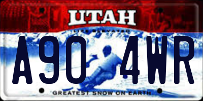 UT license plate A904WR