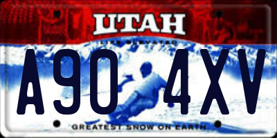 UT license plate A904XV