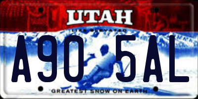 UT license plate A905AL