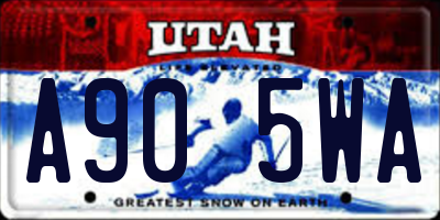 UT license plate A905WA