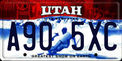 UT license plate A905XC