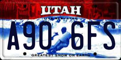UT license plate A906FS