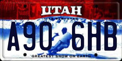 UT license plate A906HB