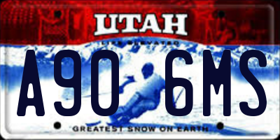 UT license plate A906MS