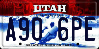 UT license plate A906PE