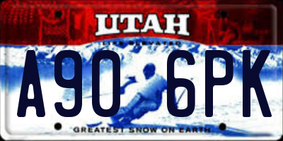 UT license plate A906PK