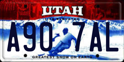 UT license plate A907AL