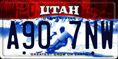 UT license plate A907NW