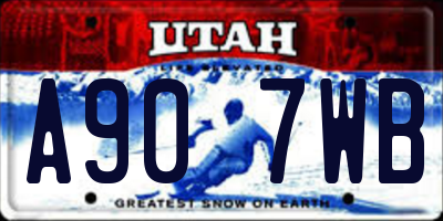 UT license plate A907WB