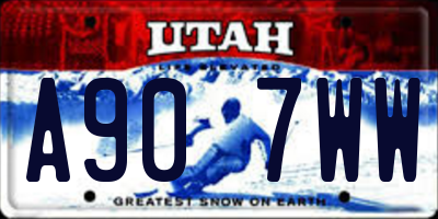 UT license plate A907WW
