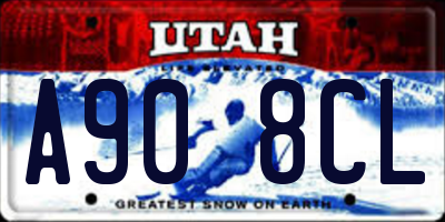 UT license plate A908CL