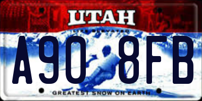 UT license plate A908FB