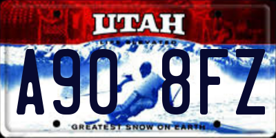 UT license plate A908FZ