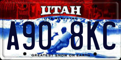UT license plate A908KC