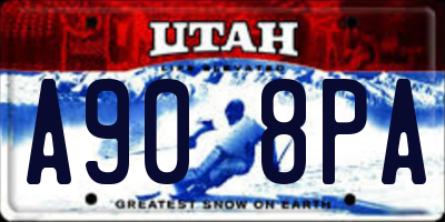 UT license plate A908PA
