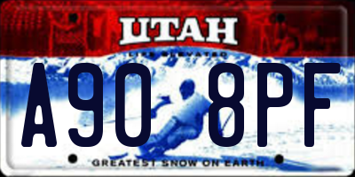 UT license plate A908PF