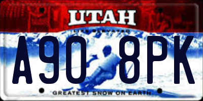UT license plate A908PK