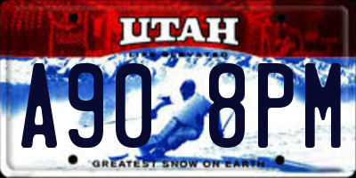 UT license plate A908PM