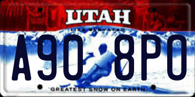 UT license plate A908PO