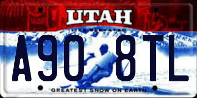 UT license plate A908TL