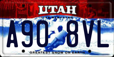 UT license plate A908VL