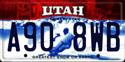 UT license plate A908WB