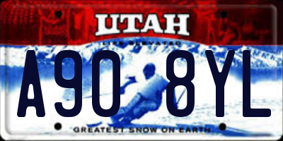 UT license plate A908YL
