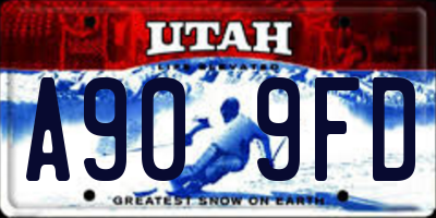 UT license plate A909FD