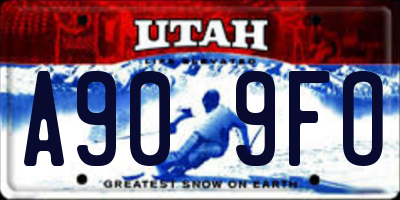UT license plate A909FO