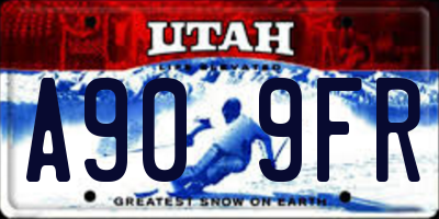 UT license plate A909FR