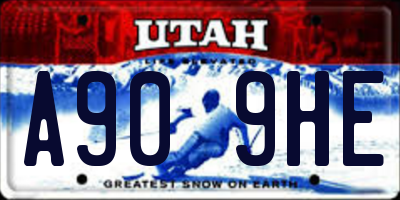 UT license plate A909HE