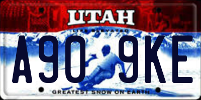 UT license plate A909KE