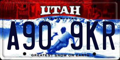 UT license plate A909KR
