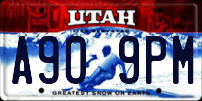 UT license plate A909PM