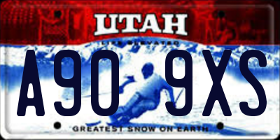 UT license plate A909XS