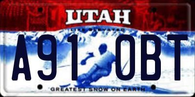 UT license plate A910BT