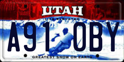 UT license plate A910BY