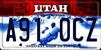 UT license plate A910CZ