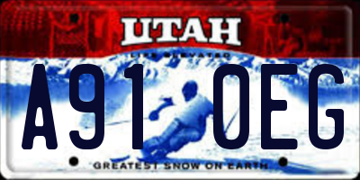 UT license plate A910EG