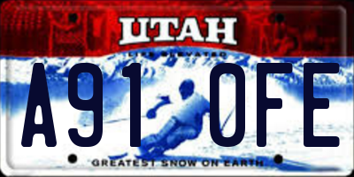 UT license plate A910FE